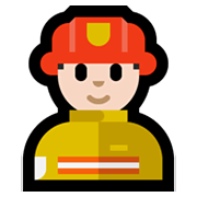 Émoji 👨🏻‍🚒 Pompier Homme : Peau Claire sur Microsoft Windows 10 May 2019 Update.