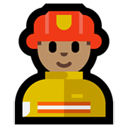 Émoji 👨🏽‍🚒 Pompier Homme : Peau Légèrement Mate sur Microsoft Windows 10 May 2019 Update.
