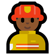 👨🏾‍🚒 Emoji Bombeiro: Pele Morena Escura na Microsoft Windows 10 May 2019 Update.