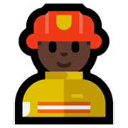 👨🏿‍🚒 Emoji Feuerwehrmann: dunkle Hautfarbe Microsoft Windows 10 May 2019 Update.