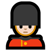 Emoji 💂🏻‍♂️ Guardia Uomo: Carnagione Chiara su Microsoft Windows 10 May 2019 Update.