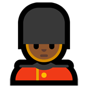 💂🏾‍♂️ Emoji Guarda Homem: Pele Morena Escura na Microsoft Windows 10 May 2019 Update.