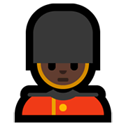 Emoji 💂🏿‍♂️ Guardia Uomo: Carnagione Scura su Microsoft Windows 10 May 2019 Update.