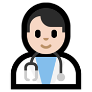 👨🏻‍⚕️ Emoji Profesional Sanitario Hombre: Tono De Piel Claro en Microsoft Windows 10 May 2019 Update.