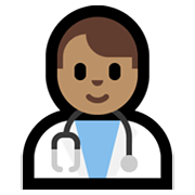 👨🏽‍⚕️ Emoji Homem Profissional Da Saúde: Pele Morena na Microsoft Windows 10 May 2019 Update.