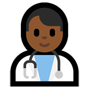 👨🏾‍⚕️ Emoji Homem Profissional Da Saúde: Pele Morena Escura na Microsoft Windows 10 May 2019 Update.