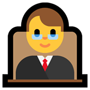 Emoji 👨‍⚖️ Giudice Uomo su Microsoft Windows 10 May 2019 Update.