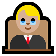 👨🏼‍⚖️ Emoji Juez: Tono De Piel Claro Medio en Microsoft Windows 10 May 2019 Update.