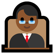 👨🏾‍⚖️ Emoji Juez: Tono De Piel Oscuro Medio en Microsoft Windows 10 May 2019 Update.
