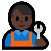 👨🏿‍🔧 Emoji Mecánico: Tono De Piel Oscuro en Microsoft Windows 10 May 2019 Update.