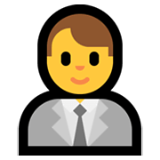 Emoji 👨‍💼 Impiegato su Microsoft Windows 10 May 2019 Update.