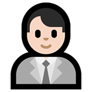 👨🏻‍💼 Emoji Oficinista Hombre: Tono De Piel Claro en Microsoft Windows 10 May 2019 Update.