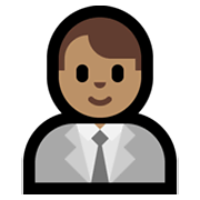 Emoji 👨🏽‍💼 Impiegato: Carnagione Olivastra su Microsoft Windows 10 May 2019 Update.