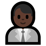 👨🏿‍💼 Emoji Oficinista Hombre: Tono De Piel Oscuro en Microsoft Windows 10 May 2019 Update.