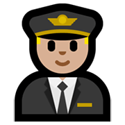 Emoji 👨🏼‍✈️ Pilota Uomo: Carnagione Abbastanza Chiara su Microsoft Windows 10 May 2019 Update.