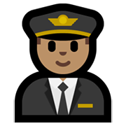 👨🏽‍✈️ Emoji Piloto De Avião Homem: Pele Morena na Microsoft Windows 10 May 2019 Update.