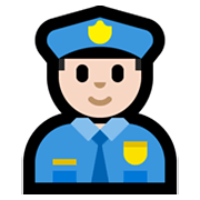 Emoji 👮🏻‍♂️ Poliziotto Uomo: Carnagione Chiara su Microsoft Windows 10 May 2019 Update.