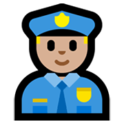 👮🏼‍♂️ Emoji Polizist: mittelhelle Hautfarbe Microsoft Windows 10 May 2019 Update.