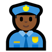 👮🏾‍♂️ Emoji Policial Homem: Pele Morena Escura na Microsoft Windows 10 May 2019 Update.