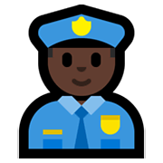👮🏿‍♂️ Emoji Polizist: dunkle Hautfarbe Microsoft Windows 10 May 2019 Update.