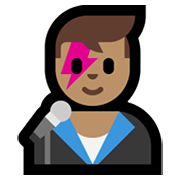 Emoji 👨🏽‍🎤 Cantante Uomo: Carnagione Olivastra su Microsoft Windows 10 May 2019 Update.