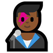 👨🏾‍🎤 Emoji Cantante Hombre: Tono De Piel Oscuro Medio en Microsoft Windows 10 May 2019 Update.