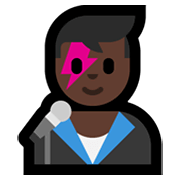 👨🏿‍🎤 Emoji Sänger: dunkle Hautfarbe Microsoft Windows 10 May 2019 Update.