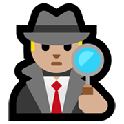 Emoji 🕵🏼‍♂️ Investigatore: Carnagione Abbastanza Chiara su Microsoft Windows 10 May 2019 Update.
