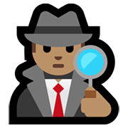 🕵🏽‍♂️ Emoji Detective Hombre: Tono De Piel Medio en Microsoft Windows 10 May 2019 Update.