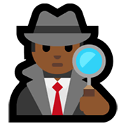 🕵🏾‍♂️ Emoji Detetive Homem: Pele Morena Escura na Microsoft Windows 10 May 2019 Update.