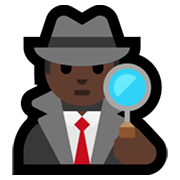 Emoji 🕵🏿‍♂️ Investigatore: Carnagione Scura su Microsoft Windows 10 May 2019 Update.