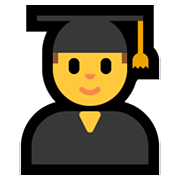 Emoji 👨‍🎓 Studente su Microsoft Windows 10 May 2019 Update.
