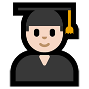 Emoji 👨🏻‍🎓 Studente: Carnagione Chiara su Microsoft Windows 10 May 2019 Update.