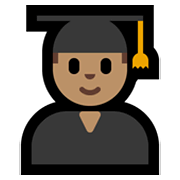 👨🏽‍🎓 Emoji Estudante: Pele Morena na Microsoft Windows 10 May 2019 Update.