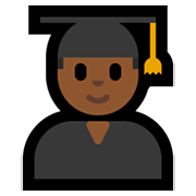 Emoji 👨🏾‍🎓 Studente: Carnagione Abbastanza Scura su Microsoft Windows 10 May 2019 Update.