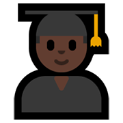 👨🏿‍🎓 Emoji Estudante: Pele Escura na Microsoft Windows 10 May 2019 Update.