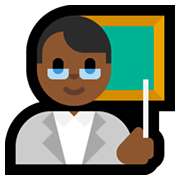 👨🏾‍🏫 Emoji Lehrer: mitteldunkle Hautfarbe Microsoft Windows 10 May 2019 Update.