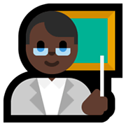 👨🏿‍🏫 Emoji Profesor: Tono De Piel Oscuro en Microsoft Windows 10 May 2019 Update.
