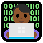 👨🏾‍💻 Emoji Tecnólogo: Tono De Piel Oscuro Medio en Microsoft Windows 10 May 2019 Update.