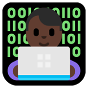 Emoji 👨🏿‍💻 Tecnologo: Carnagione Scura su Microsoft Windows 10 May 2019 Update.