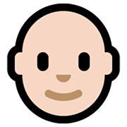 👨🏻‍🦲 Emoji Mann: helle Hautfarbe, Glatze Microsoft Windows 10 May 2019 Update.