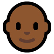 👨🏾‍🦲 Emoji Hombre: Tono De Piel Oscuro Medio Y Sin Pelo en Microsoft Windows 10 May 2019 Update.