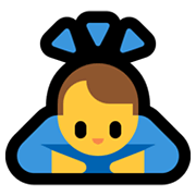 Emoji 🙇‍♂️ Uomo Che Fa Inchino Profondo su Microsoft Windows 10 May 2019 Update.