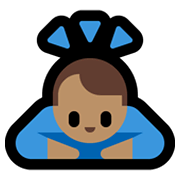 🙇🏽‍♂️ Emoji sich verbeugender Mann: mittlere Hautfarbe Microsoft Windows 10 May 2019 Update.