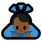 🙇🏾‍♂️ Emoji Hombre Haciendo Una Reverencia: Tono De Piel Oscuro Medio en Microsoft Windows 10 May 2019 Update.