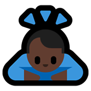 🙇🏿‍♂️ Emoji sich verbeugender Mann: dunkle Hautfarbe Microsoft Windows 10 May 2019 Update.