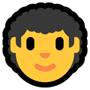 Emoji 👨‍🦱 Uomo: Capelli Ricci su Microsoft Windows 10 May 2019 Update.