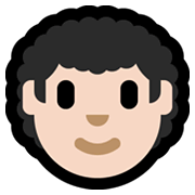 👨🏻‍🦱 Emoji Hombre: Tono De Piel Claro Y Pelo Rizado en Microsoft Windows 10 May 2019 Update.