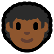 Emoji 👨🏾‍🦱 Uomo: Carnagione Abbastanza Scura E Capelli Ricci su Microsoft Windows 10 May 2019 Update.