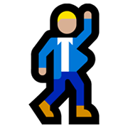 🕺🏼 Emoji tanzender Mann: mittelhelle Hautfarbe Microsoft Windows 10 May 2019 Update.